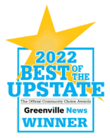 2022 Best of the Upstate award badge for Grier Roofing, showcasing recognition for excellence in roofing services.
